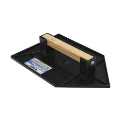 Talocha Plastico Punta Mango Madera 27 x 18 cm. Negro Con Alveolos. WOLFPACK LINEA PROFESIONAL