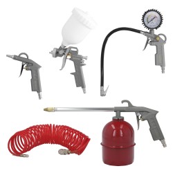 Kit Accesorios Para Compresor Aire Comprimido 5 Piezas Con Click Rapido WOLFPACK LINEA PROFESIONAL