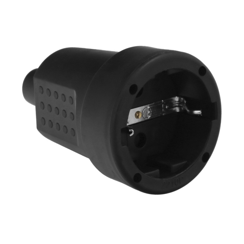 Base Aerea Toma Tierra Goma 4/4,8 mm. Negro (Industrial) WOLFPACK LINEA PROFESIONAL