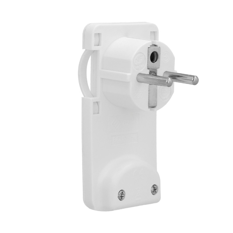 Clavija Enchufe Ultraplano 7 mm. con Asas De Extraccion 16 A - 250 V. Tras Muebles, 3 Cables, Toma Schuko WOLFPACK LINEA PROFES
