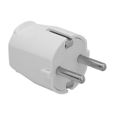 Clavija Schuko 2 Polos Con Toma Tierra 16 Amperios Blanco. WOLFPACK LINEA PROFESIONAL