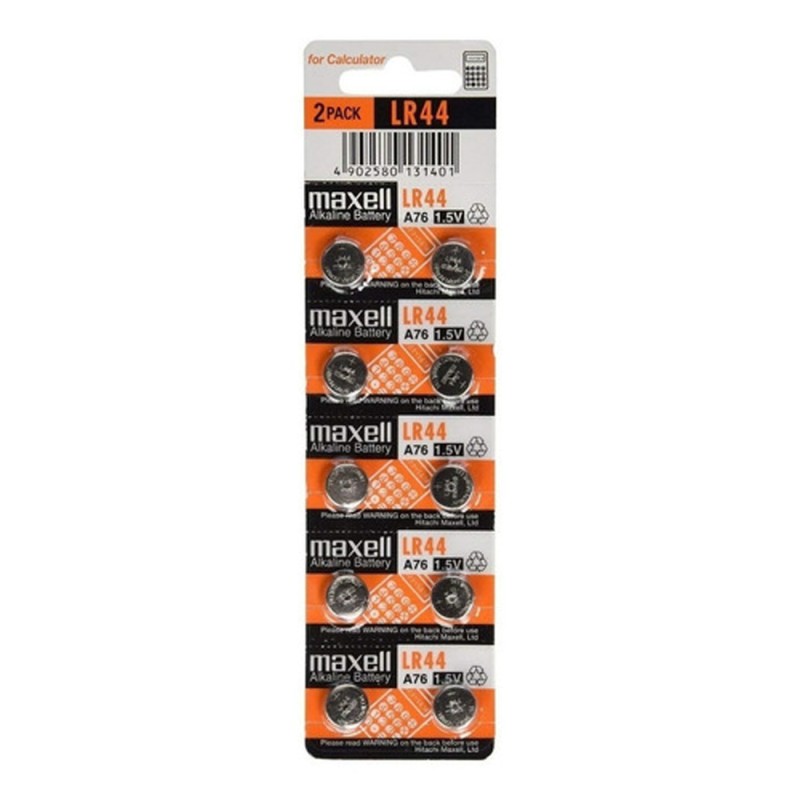 Pila Boton Litio LR44 (Blister 10 Pilas) MAXELL