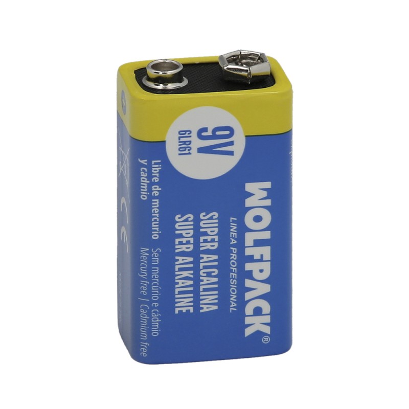 Pila Alcalina 6LR61 (Blister 1 Pieza) WOLFPACK LINEA PROFESIONAL