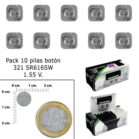 Pila Boton Oxido De Plata 321 / SR616SW (Caja 10 Pilas) MAXELL