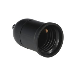 Portalamparas 4 Amperios Rosca E-27 Obra Negro. WOLFPACK LINEA PROFESIONAL