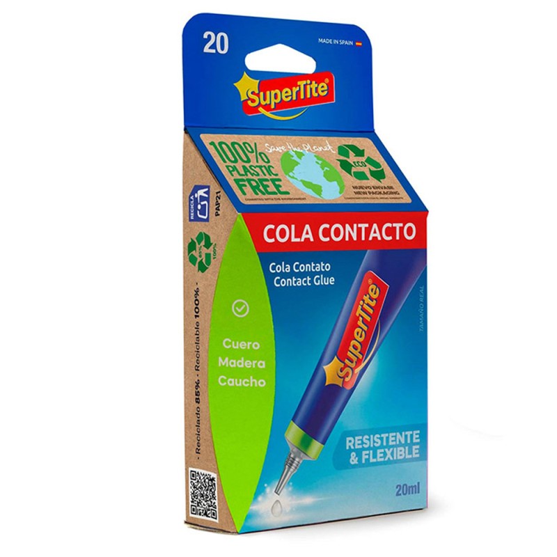 Pegamento Supertite Contacto 20 CC. Cola Contacto, Pegamento Cuero, Madera Caucho. Resistente y Flexible. SUPERTITE