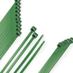 Brida Nylon 100%. Color Verde 4,6 x 300 mm. Bolsa 100 Unidades. Abrazadera Plastico, Organizador Cables, Alta Resistencia WOLFP