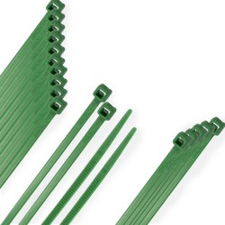 Brida Nylon 100%. Color Verde 3,6 x 200 mm. Bolsa 100 Unidades. Abrazadera Plastico, Organizador Cables, Alta Resistencia WOLFP