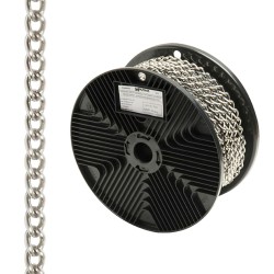 Cadena Decorativa Barbada Niquelada 2,0 mm. Rollo 20 metros WOLFPACK LINEA PROFESIONAL