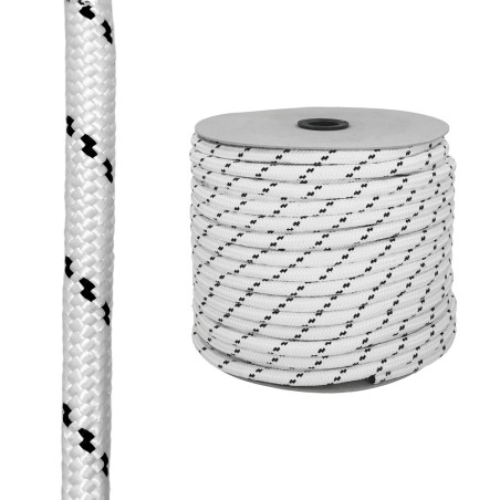 Cuerda Poliester Trenzada Blanco / Azul 5 mm. Bobina 200 m. WOLFPACK LINEA PROFESIONAL