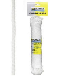 Cuerda Trenzada Plástico Blanca (Madeja 20 m.) WOLFPACK LINEA PROFESIONAL