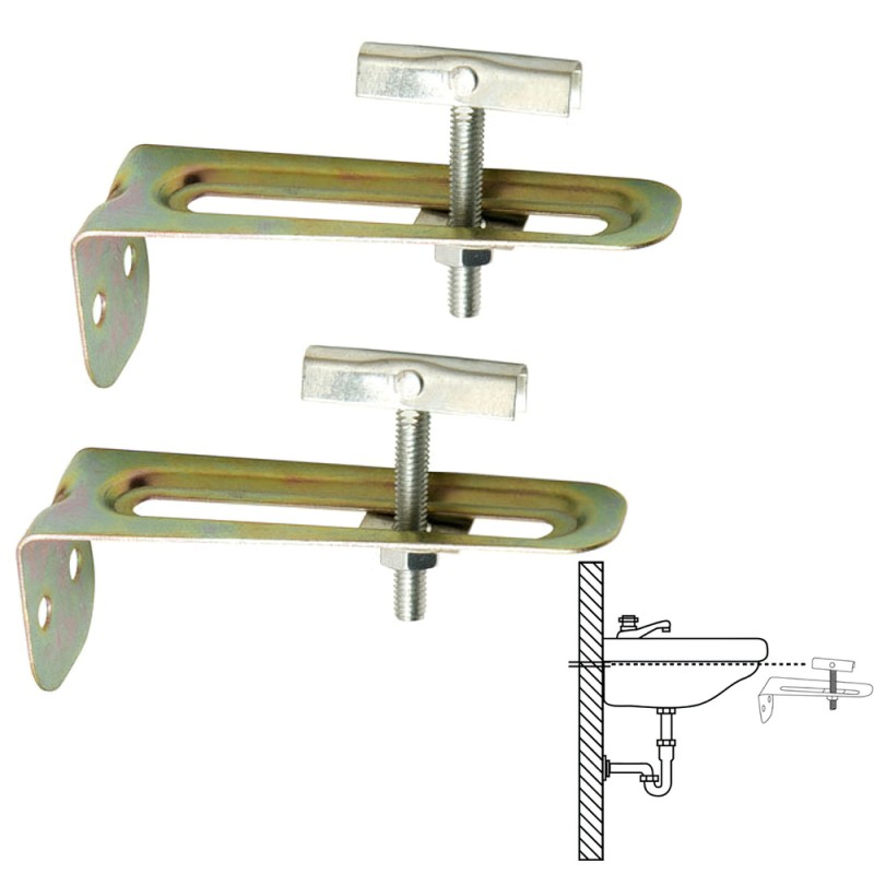 Juego Escuadras Sanitario Soporte Lavabo 10 cm. (2piezas) WOLFPACK LINEA PROFESIONAL