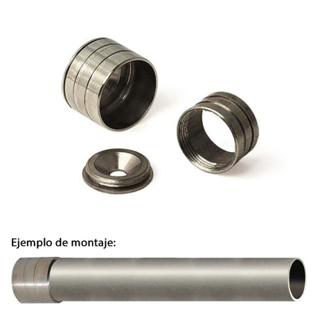 Soporte Barra Armario A Pared Ø 12 mm. Enchufe Laton Niquel (Cromada) WOLFPACK LINEA PROFESIONAL