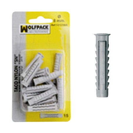 Taco Nylon SN 8 mm. (15 Piezas) WOLFPACK LINEA PROFESIONAL
