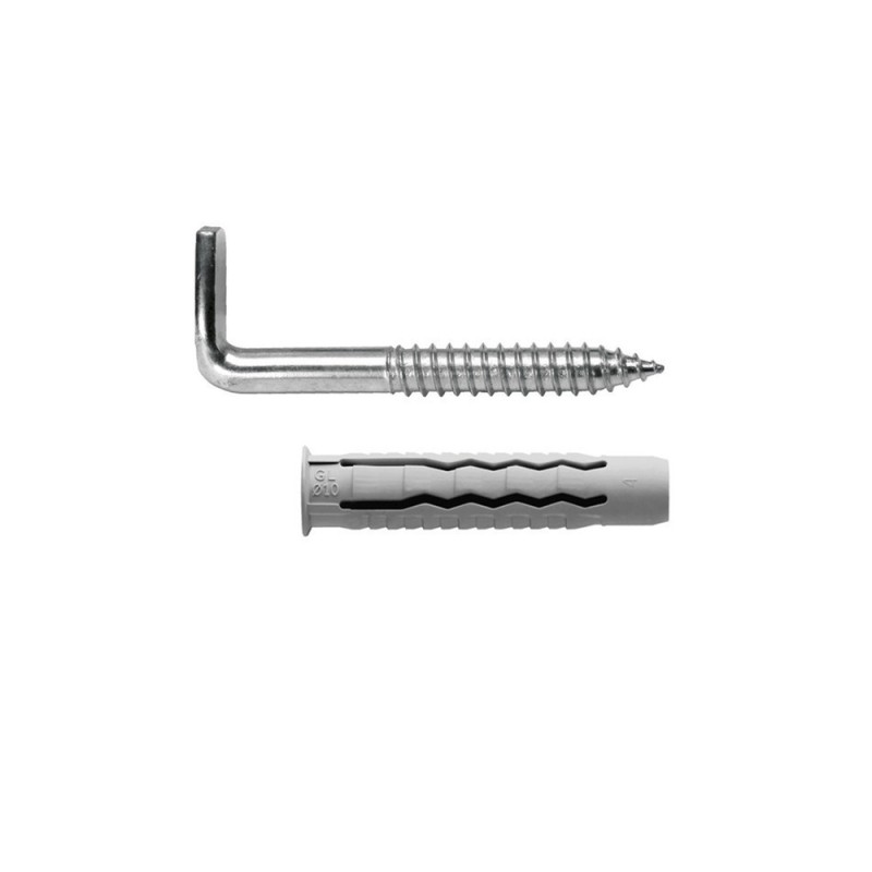 Kit Sanitario Alcayata Con Taco Ø 10 x 50 mm. Fijación Calentadores / Termos De Agua WOLFPACK LINEA PROFESIONAL