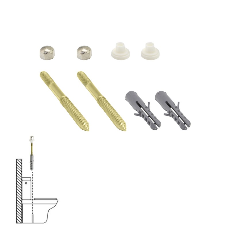Kit Sanitario Fijacion Wc 5x75 mm. Bicromatado (2 Piezas) WOLFPACK LINEA PROFESIONAL