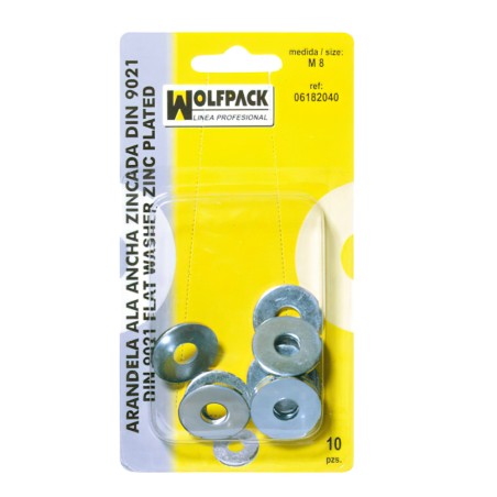 Arandelas Ala Ancha Din9021 M04 (60 Piezas) WOLFPACK LINEA PROFESIONAL