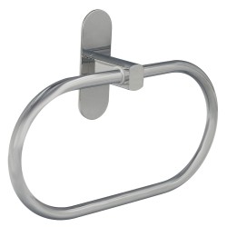 Toallero Forma Anilla Color Inox Con Efecto Espejo, Autoadhesivo Resistente, Porta Toallas, Toallero Adhesivo Pared / Mueble MA