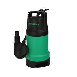 Bomba Aguas Sucias Sumergible 950 W. 14.000 lts/hora, Profundidad 7 Mts, Elevación 10 mts. Particulas max. Ø 30 mm. SATURNIA