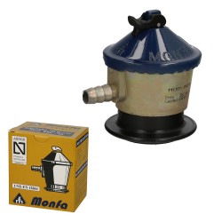 Regulador Gas Butano Monfa (50 Grms./cm2) Alcachofa Gas, Regulador Gas Butano. Presión 50 mbar. Caudal 2,5 Kg/hora MONFA
