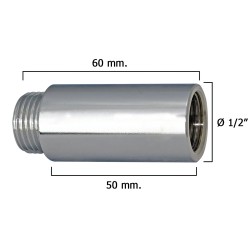 Alargadera Redonda Cromo 1/2" x 50 WOLFPACK LINEA PROFESIONAL