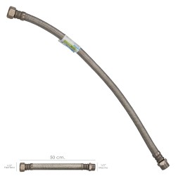 Latiguillo Flexible Reforzado Acero Inoxidable Termo Macho 1/2" - Hembra 1/2" Longitud 500 mm ORYX