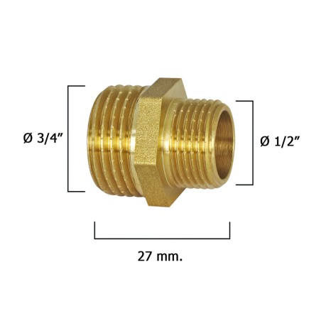 Machones Reductores Pulidos 3/4" A 1/2" WOLFPACK LINEA PROFESIONAL