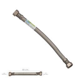Latiguillo Flexible Reforzado Acero Inoxidable Termo Hembra 1/2" - Hembra 1/2" Longitud 300 mm ORYX