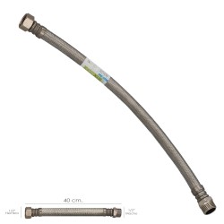 Latiguillo Flexible Reforzado Acero Inoxidable Termo Macho 1/2" - Hembra 1/2" Longitud 400 mm ORYX