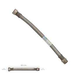Latiguillo Flexible Reforzado Acero Inoxidable Termo Macho 1/2" - Hembra 1/2" Longitud 300 mm ORYX