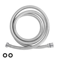 Flexo / Manguera Ducha Extensible Acero Inoxidable 1,7 a 2 Metros Accesorios de Latón. Flexible, Resistente a Torceduras, ORYX