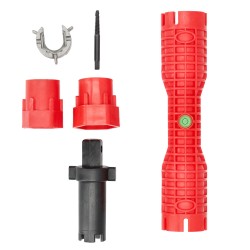 Llave Para Grifos Multifuncion Con Adaptador, Llave Hexagonal y Extractor de Tornillos WOLFPACK LINEA PROFESIONAL