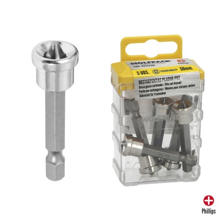 Destorpuntas Pladur PH2 50 mm. (5 piezas) WOLFPACK LINEA PROFESIONAL