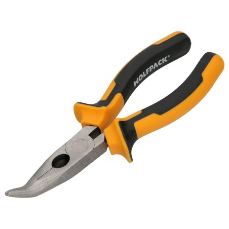 Alicates Boca Curva 150 mm. Acero DIN 5745 Alicates Punta Curva, Alicates Boca Larga, WOLFPACK LINEA PROFESIONAL