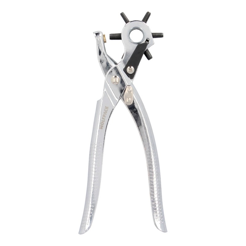 Sacabocados Estrella Profesional 225 mm. Agujeros de Ø 2,5 a 5 mm. Alicates Agujeros, Perforador Cuero, Alicates Cinturones, WO
