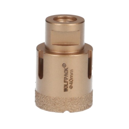 Corona Diamante Para Amoladora Ø 40 mm. Conexión Rosca M14. Corte Seco WOLFPACK LINEA PROFESIONAL