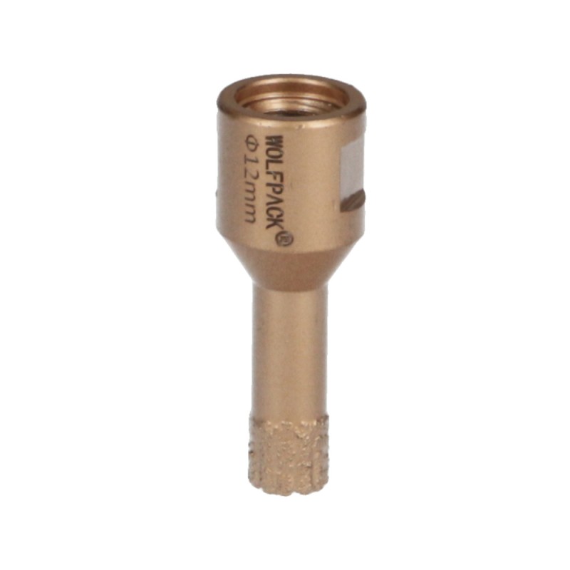 Corona Diamante Para Amoladora Ø 12 mm. Conexión Rosca M14. Corte Seco WOLFPACK LINEA PROFESIONAL