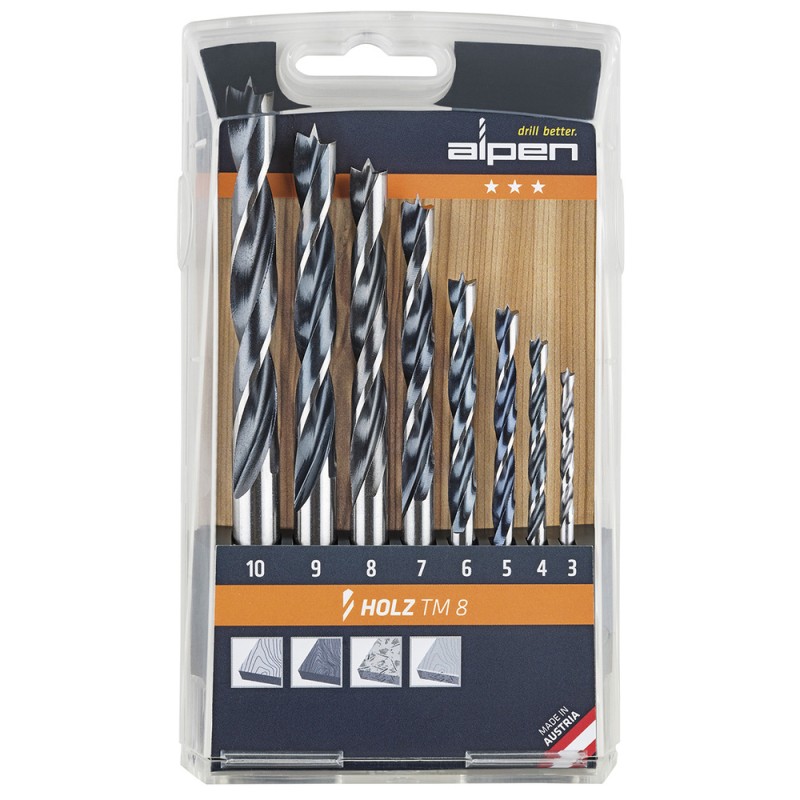 Estuche Brocas Alpen Madera 8 Piezas ALPEN