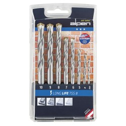 Estuche Brocas Alpen Widia Long Life 8 Piezas ALPEN