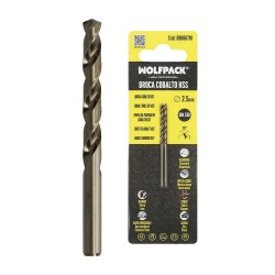 Broca Cobalto Hss Cilindrica 2,50 mm. Blister 2 Unidades. WOLFPACK LINEA PROFESIONAL