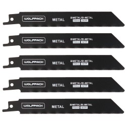 Hoja Sierra Sable Para Metales 152 mm. 18 Tpi. 5 Piezas. Sierra Hierro Aluminio, Cobre, Plastico WOLFPACK LINEA PROFESIONAL