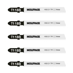 Hoja Sierra Calar Metal Grueso 5 Piezas HSS 21 TPI WOLFPACK LINEA PROFESIONAL
