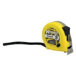 Flexometro Magnético Amarillo Con Freno 5 Metros / 19 mm. WOLFPACK LINEA PROFESIONAL
