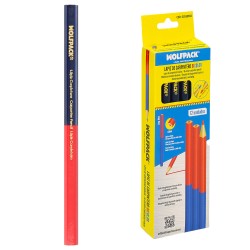 Lapiz Carpintero Bicolor 18 cm. (12 Unidades) Lapices Marcadores, Carpinteria, Marcador Obra Colo Rojo / Azul WOLFPACK LINEA PR