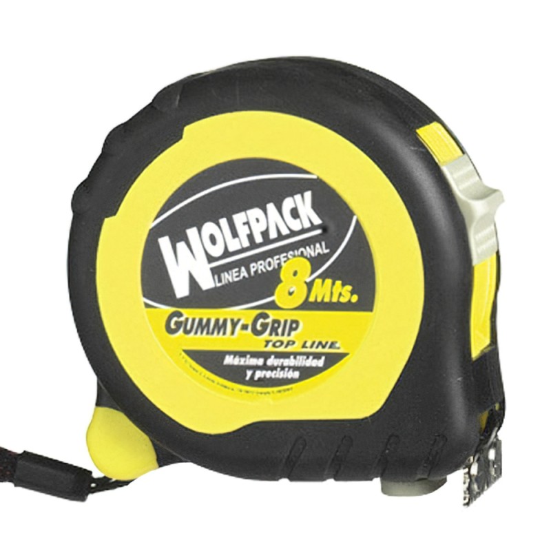 Flexometro Magnetico Grip Topline Con Freno 8 metros / 25 mm. WOLFPACK LINEA PROFESIONAL