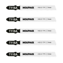 Hoja Sierra Calar Metal Fino 5 Piezas HSS 21 TPI WOLFPACK LINEA PROFESIONAL