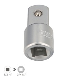 Adaptador Aumentador 1/2" Hembra A 3/4" Macho Acero Cromo Vanadio, Aristas Redondas, Reductor Carraca, WOLFPACK LINEA PROFESION