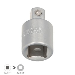 Adaptador Reductor 1/2" Hembra A 3/8" Macho Acero Cromo Vanadio, Aristas Redondas, Reductor Carraca, WOLFPACK LINEA PROFESIONAL