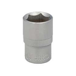 Llave Vaso 1/2" Hexagonal 18 mm. Perfil de 6 caras. Acero Cromo Vanadio, Aristas Redondas WOLFPACK LINEA PROFESIONAL