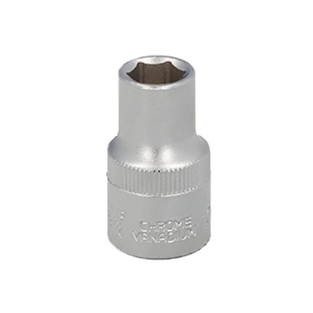 Llave Vaso 1/2" Hexagonal 12 mm. Perfil de 6 caras. Acero Cromo Vanadio, Aristas Redondas WOLFPACK LINEA PROFESIONAL